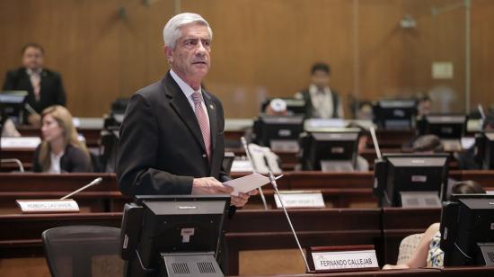 El asambleísta por Tungurahua, Fernando Callejas (Creo), en sesión del Pleno de noviembre de 2019.