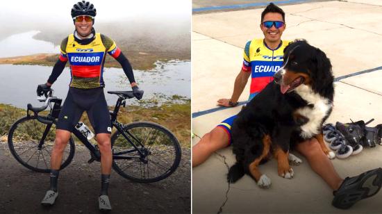 El patinador 'Jota' Bolaños durante sus entrenamientos en Tulcán, en diciembre de 2020.