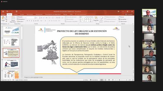 La Asamblea realizó el segundo debate de la Ley de Extinción de Dominio, el 8 de diciembre de 2020.