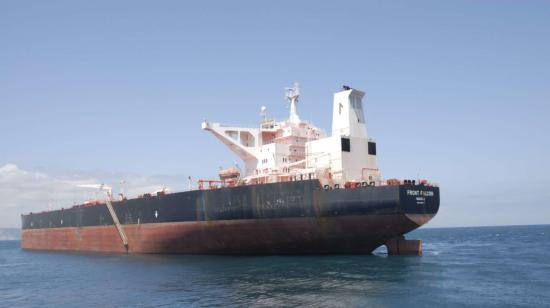 Imagen referencial de un buque cargado de petróleo ecuatoriano en las costas del océano Pacífico, en agosto de 2019.