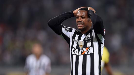 El futbolista Robinho, durante partido con Atlético Mineiro, en Brasil, en 2018