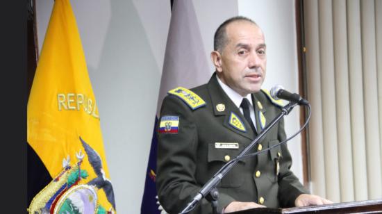 El general David Proaño en un evento de la Policía, en Quito, en 2018.