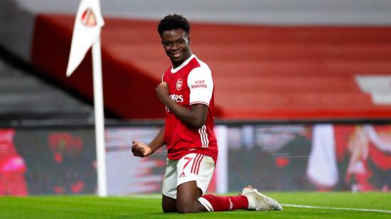 Bukayo Saka celebrando el tercer gol del Arsenal ante el Chelsea este 26 de diciembre de 2020. 