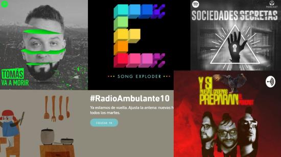 Portadas de algunos de los podcasts más famosos de Ecuador.