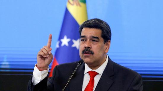 El presidente de Venezuela, Nicolás Maduro, en una conferencia de prensa en Caracas. 8 de diciembre de 2020.