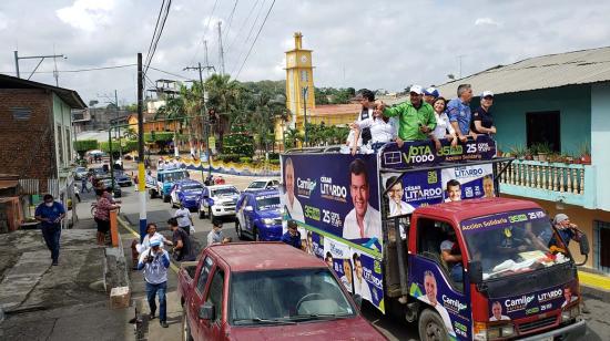 La coalición entre Alianza PAIS y Construye (antes Ruptura), en campaña el 3 de enero de 2021 en Los Ríos.