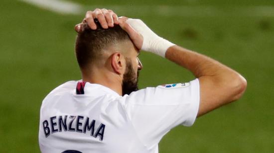 El delantero del Real Madrid Karim Benzema, durante el partido frente al Eibar, del 20 de diciembre de 2020.