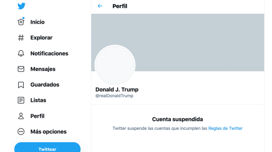 Captura de pantalla del perfil del presidente de los Estados Unidos, Donald Trump.