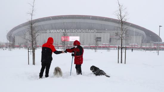 Así lucía el estadio Wanda Metropolitano del Atlético de Madrid este sábado 9 de enero de 2020.