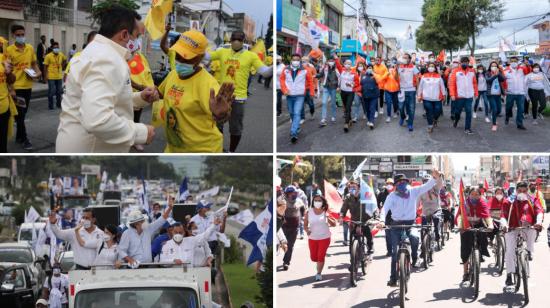 Los candidatos a todas las dignidades recorren las ciudades del país en medio de la campaña electoral 2021.