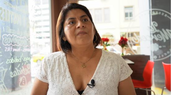 Kathy Muñoz, madre de Lisbeth Baquerizo, quien fue asesinada el 21 de diciembre de 2020, en Guayaquil.