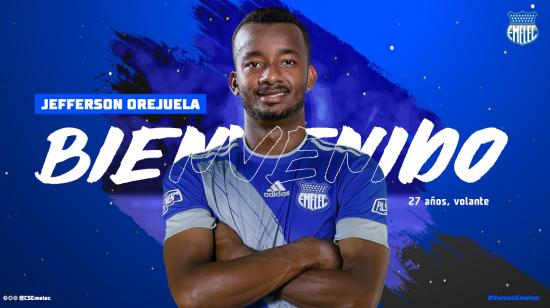 Jefferson Orejuela es presentado como nuevo jugador de Emelec para 2021.