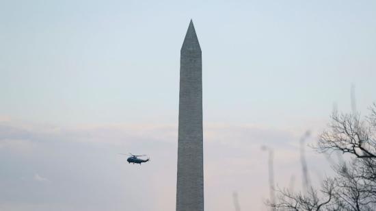 Donald Trump abandonó la Casa Blanca en el helicóptero presidencial Marine One. 20 de enero de 2021.