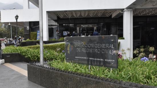 Imagen de las oficinas del Registro Civil en Quito, el 22 de enero de 2021.