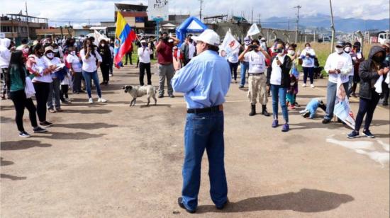 Gustavo Larrea, de Democracia Sí, el 23 de enero de 2021, en Buenos Aires, Pichincha.