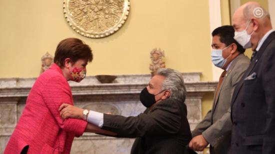 El presidente Lenin
 Moreno mantuvo una reunión con Kristalina 
Georgieva, directora-gerente del FMI, en Washington, el 26 de enero de 2021.