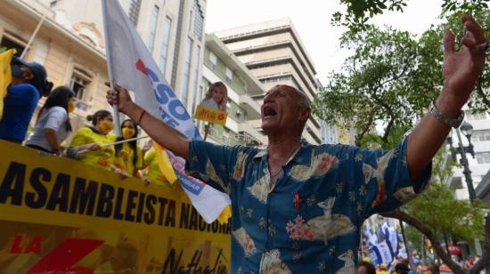 El candidato presidencial Guillermo Lasso cerró su campaña electoral este 4 de febrero de 2021, en Guayaquil.