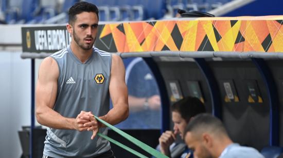 El futbolista Leonardo Campana, durante un entrenamiento con el Wolverhampton, el 10 de agosto de 2020, en Duisburg (Alemania).