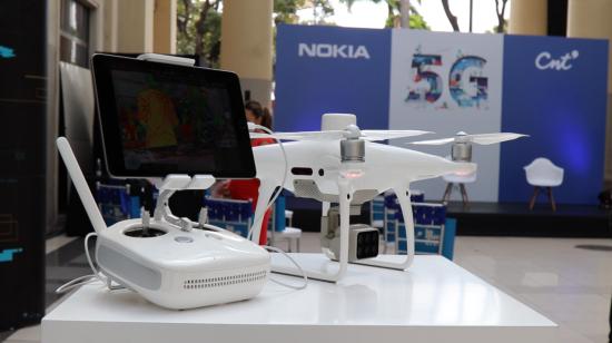 Estación de prueba de la red 5G, en un evento organizado por CNT y Nokia, el 26 de febrero de 2021.