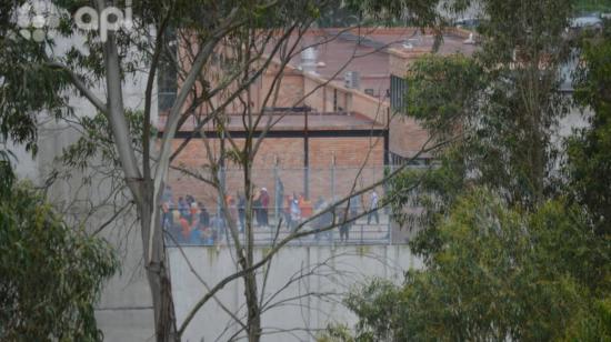 Vista de los presos amotinados el 23 de febrero de 2021 en la cárcel de Turi, en Cuenca.