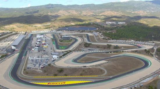 Vista aérea del circuito de Fórmula 1 en Portugal, en mayo de 2020.