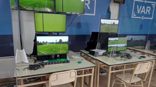 Pruebas del VAR en las instalaciones de la AFA en Ezeiza, el viernes 23 de octubre de 2020.