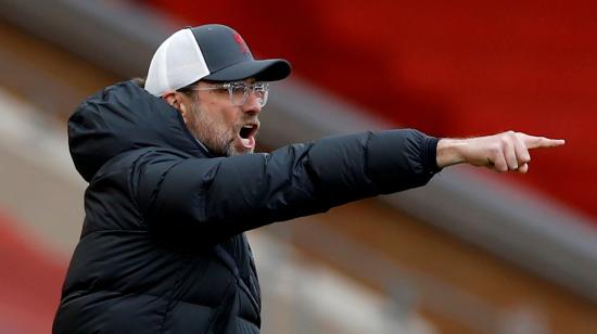 El entrenador del Liverpool, Jurgen Klopp, durante el partido de la Premier League entre el Liverpool FC y el Fulham FC, el 07 de marzo de 2021.