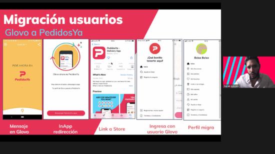 Daniel Arévalo, director ejecutivo de Pedidos Ya, en la presentación de la aplicación, el 17 de marzo de 2021. 