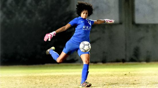 La portera panameña, Farissa Córdoba, en uno de sus encuentros con el Maccabi Holon F.C., de la liga israelí.