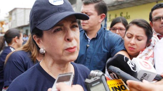 Rocío González, durante un evento de la brigada Las Manuelas, en Guayas, el 25 de agosto de 2017. 