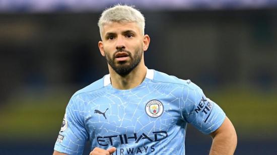 El jugador Sergio Agüero vistiendo la camiseta del Manchester City.