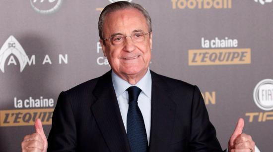 El presidente del eal Madrid, Florentino Pérez, llega a la ceremonia de entrega de premios 'Ballon d'Or' (Balón de Oro) a los mejores futbolistas europeos del año, en París, Francia, el 3 de diciembre de 2018.