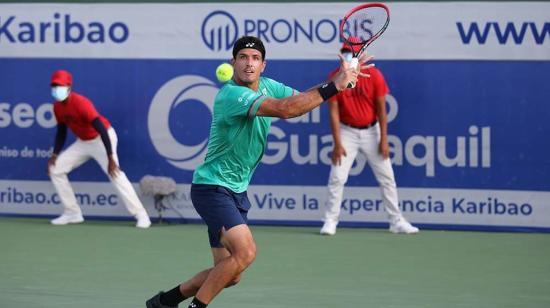 Emilio Gómez, durante la final del Challenger de Salinas 2, el lunes 3 de mayo de 2021.