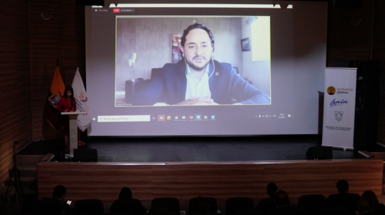 Andrés Michelena, ministro de Telecomunicaciones, durante el lanzamiento de la Agenda Digital el 3 de mayo de 2021.