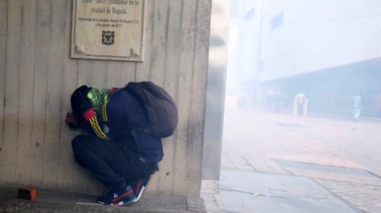 Disturbios en el centro de Bogotá durante las protestas contra Iván Duque, 5 de mayo de 2021.