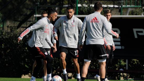 Los jugadores de River Plate durante un entrenamiento previo al superclásico ante Boca Juniors, el 14 de mayo de 2021.