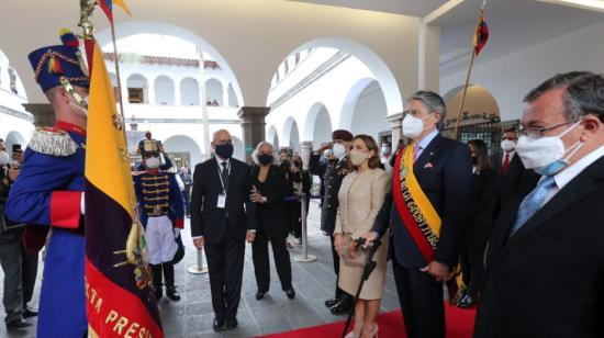 El presidente Guillermo Lasso, el 24 de mayo de 2021, a su arribo a Carondelet.