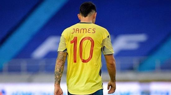 El futbolista colombiano James Rodríguez, durante el partido de Eliminatorias ante Uruguay, el 13 de noviembre de 2020.