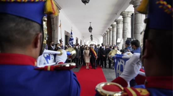 El presidente Guillermo Lasso, el 24 de mayo de 2021, a su arribo a Carondelet.