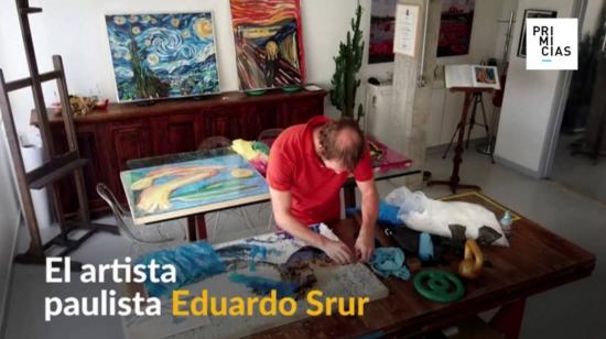 El artista paulista Eduardo Srur recrea con plástico las obras maestras de la pintura.