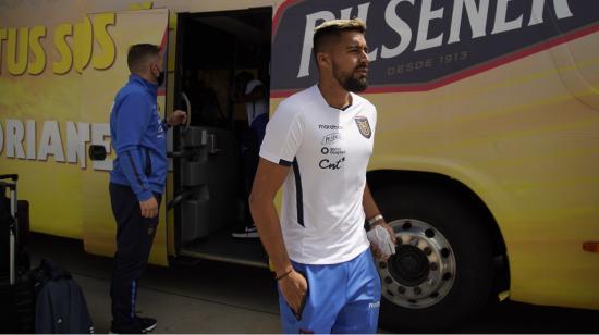 El seleccionado, Cristhian Noboa, durante la rueda de prensa del martes 1 de junio de 2021.