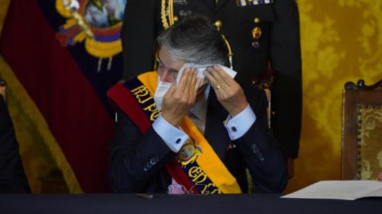 El presidente Guillermo Lasso el día de su posesión en Carondelet, 24 de mayo de 2021.