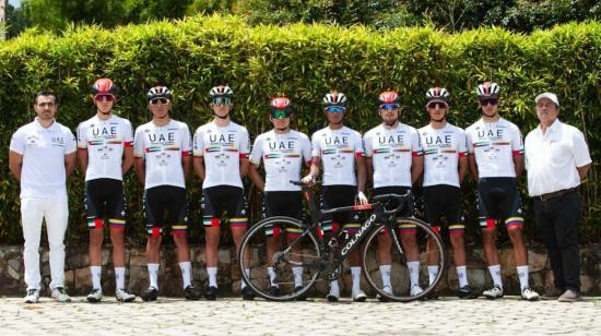 Los integrantes del equipo de ciclismo UAE Team Colombia.