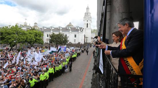 El presidente Guillermo Lasso, el 24 de mayo de 2021, a su arribo a Carondelet.