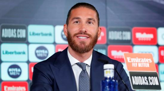 Sergio Ramos, durante una conferencia de prensa, en Madrid, el 17 de junio de 2021. 