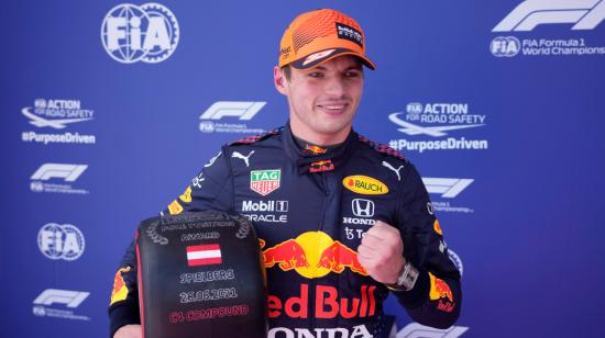 Max Verstappen al término de la clasificación del Gran Premio de Estiria, en Austria, el 26 de junio de 2021. 
