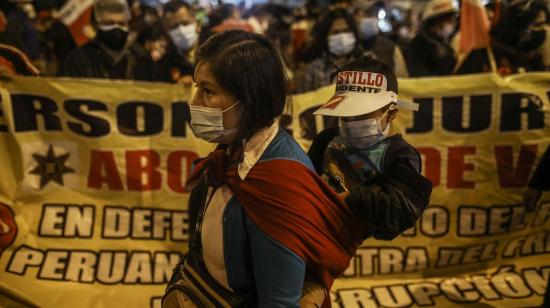 Una simpatizante de Pedro Castillo durante una protesta en Lima, Perú, el 26 de junio de 2021.