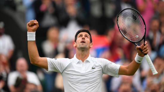 Novan Djokovic, en el partido de primera ronda de Wimbledon, el 28 de junio de 2021. 