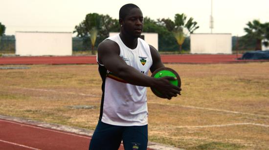 Juan Caicedo, durante un concentrado en Esmeraldas, el 23 de octubre de 2018, 