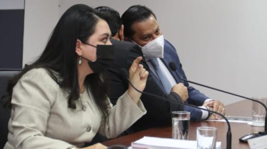 María del Carmen Maldonado, presidenta del CJ, durante una rueda de prensa sobre el caso Jorge Yunda, el 8 de julio de 2021.